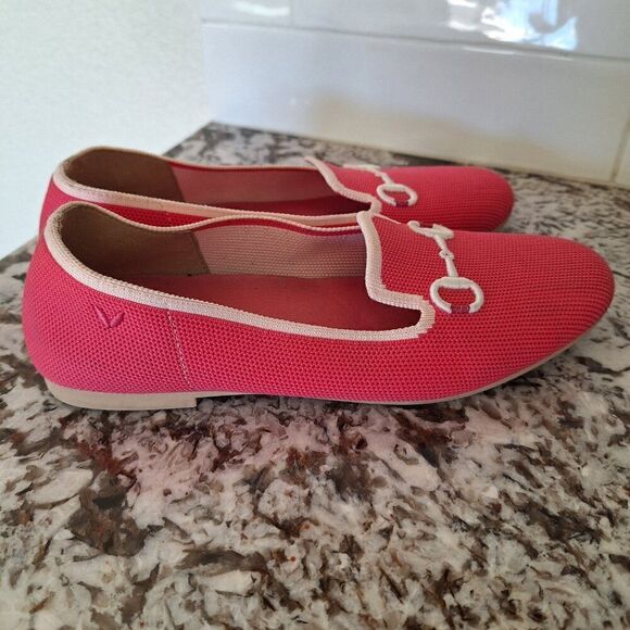 Vivaia Round-Toe Patterned Loafers Coral Red Size size 37 (6-6.5 US) - Picture 2 of 8